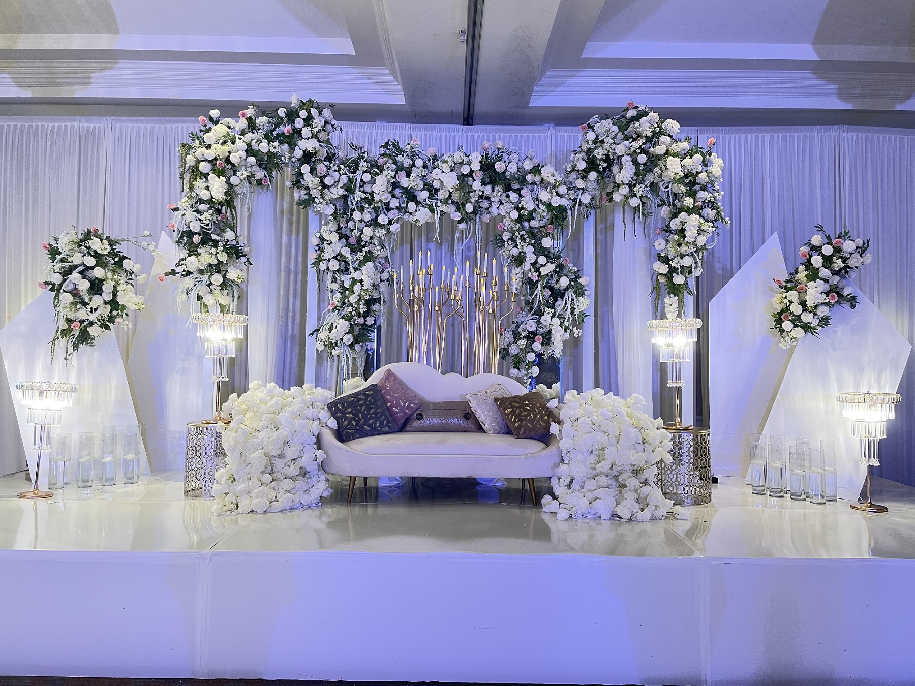 White and green flower decorations